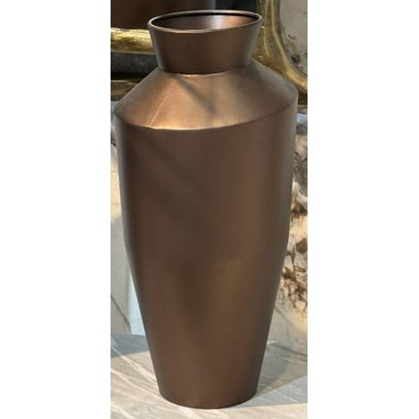 Vaso in metallo barrel, altezza 40 cm, color cioccolato - Atmosphera créateur d'intérieur (1/2)