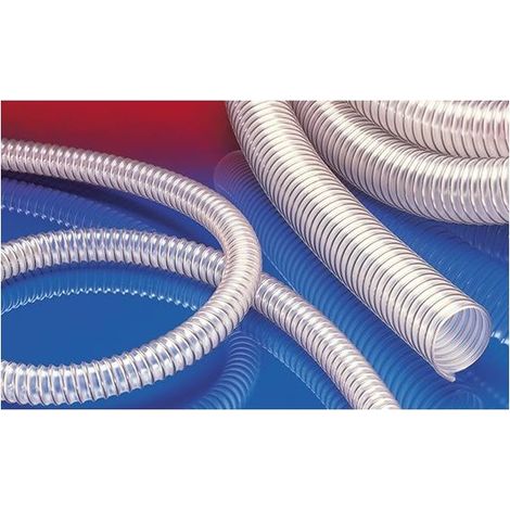 Tubo flessibile con diametro interno 120 mm, diametro 134x120 mm, a spirale, spessore parete 1,4 mm, spruzzatore x1m