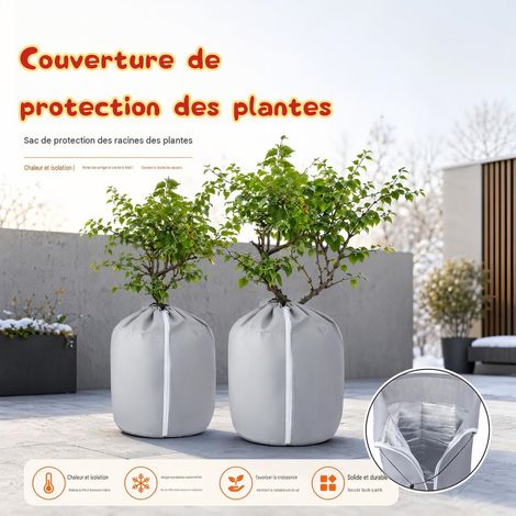 Lot de 2 sacs antigel grands formats 65×70cm, housse isolante hivernale pour grands pots et arbustes (1/5)