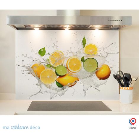 Fond de hotte : Bain de citrons 3 - Verre trempé - 90 cm - 60 cm (1/5)