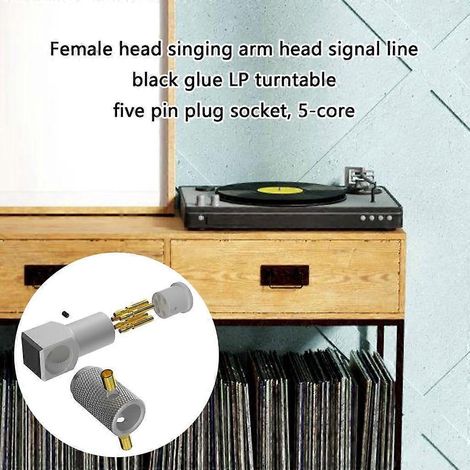 Connecteurs DIN 5 broches plaqués or noir pour platines vinyles et lecteurs phono (1/4)