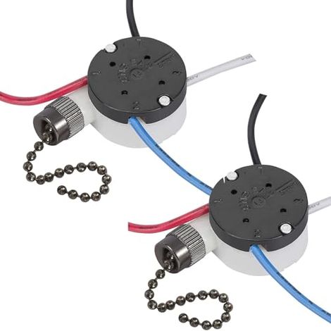 Zing Ear ZE-208s E89885 Interrupteur de ventilateur de plafond 3 vitesses 4 fils avec 4 fils pré-installés (chaîne noire) (1/5)