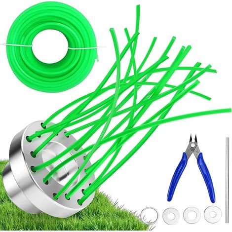 Weed Killer Brush Nylon for Strimmer Brush Cutter Aluminum Universal Accessory with 30M Nylon Wire Adapter and Tool (1/5)