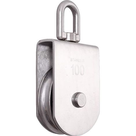 M100 levage rouleau à poulie unique chargement 1000 kg, bloc de poulie de corde de levage pivotant à roue unique en acier inoxydable 304 robuste (1/5)