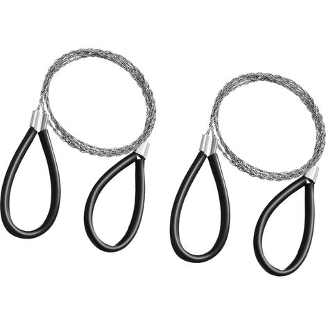 2 scies câble fil acier inoxydable, scie corde main pour tuyaux et survie (1/5)