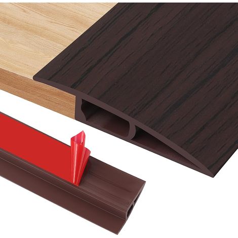 200cm7cm Barre de Seuil de Rattrapage de Niveau, Barre de Seuil en PVC pour des Hauteurs de 12 à 15mm, pour Tapis, Sols, Seuils de Porte et Bords(A5015,Grain de Noyer Noir) (1/5)