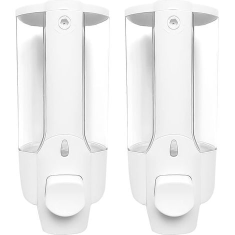 Lot de 2 Distributeurs de Savon Mural 300ml Pratique pour Salle de Bain, Cuisine et Hôtel Solution Élégante (1/4)