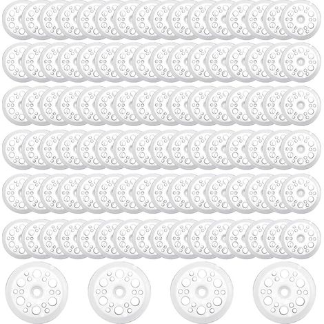 Rondelles en Plastique, 45mm, Polypropylène, Blanc, 100pcs, Rondelles Plates pour Fixation et Support des Panneaux Isolants en Mousse