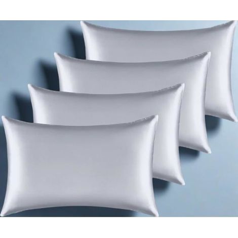 Satin-Kissenbezug mit Haar- und Hautmuster, Weiß, 50 x 75 cm, pflegeleicht, Satin-Kissenbezüge (4er-Set) (1/4)