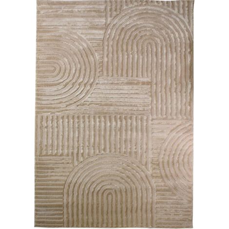 Tapis salon et chambre 80x150 beige rectangle tissé motif géométrique CERABI (1/5)