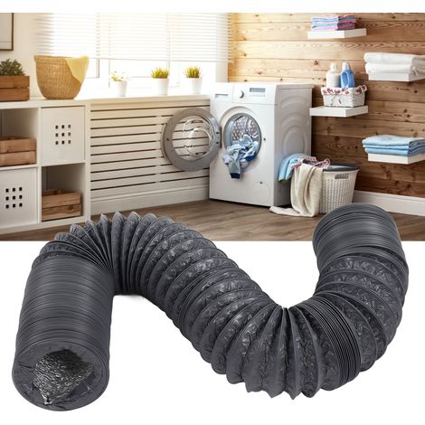 Kit de ventilation pour ventilateur de conduit avec tuyau télescopique silencieux en feuille d'aluminium + collier de serrage en acier inoxydable, 1 mètre de long et 4 pouces de diamètre. (1/5)