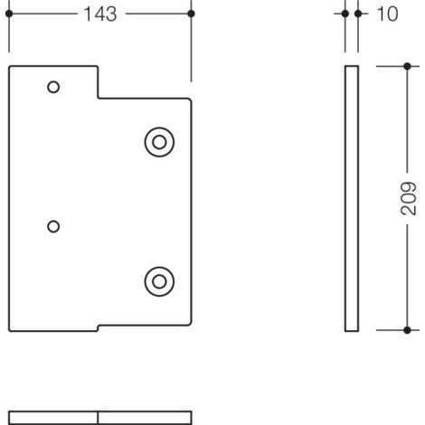 HEWI S50.02.00043 Plaque de montage S50 pour (1/2)