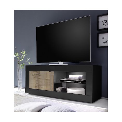 Mueble TV BASIC negro mate/ pero 140 x 56 x 43 cm