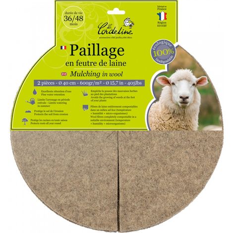 2er-Set Mulchscheiben, 600 g/m², 0,4x0,4 m Centrale Brico