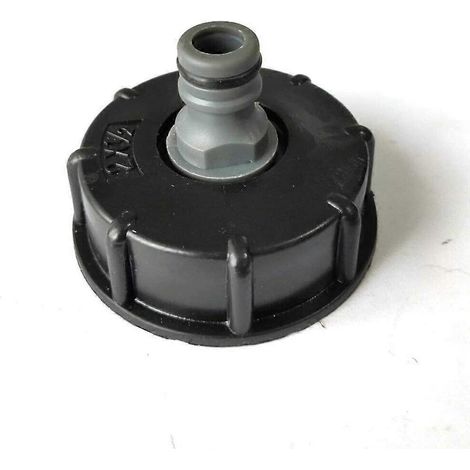 Adaptateur de réservoir IBC en plastique S60x6, bouchon fileté grossier vers adaptateur de robinet 1/2" pour vanne IBC d'une tonne (1/5)