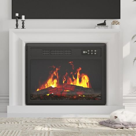 YODOLLA 58cm Electric Fireplace Insert, 7-Color Realistic Flame with Electric Log Burner Effect, 2 Heat Settings & 1-8H Timer (1/5)