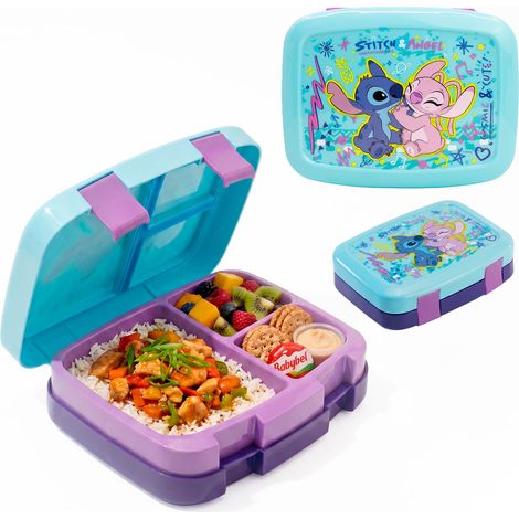 Boîte à Lunch 1705ml - Lunch Box Enfant avec 4 Compartiments sur 2 Niveaux - Plastique Résistant Sans BPA - Idéale pour l'École (1/5)