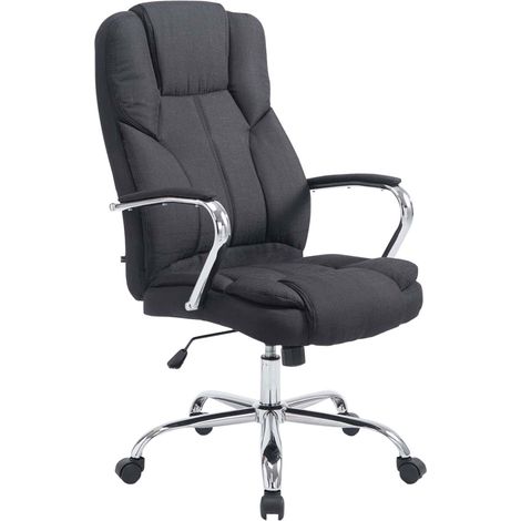 Chaise de bureau extra-grande directionnelle en tissu et métal avec des roues de différentes couleurs Couleur : Noir (1/5)