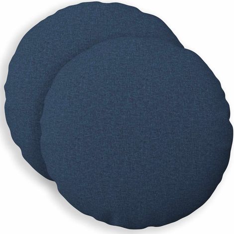 Housse de coussin 2 pc HEERLEN Bleu Ø 30 cm Tissu vidaXL