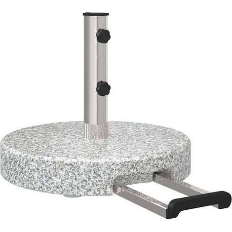 Pied de parasol gris Ø 45 x 37,5 cm Granite - Socle de parasol lourd résistant pour jardin terrasse extérieur (1/5)