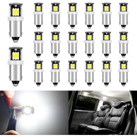 (20 Stück) T11 BA9S LED-Lampen für T4W BA9 53 57, 12V weiße Innenraum-Autolampen 5050 5SMD, für Leseleuchte, Kennzeichenbeleuchtung, Seitenpositionsleuchten, Türbeleuchtung (1/5)
