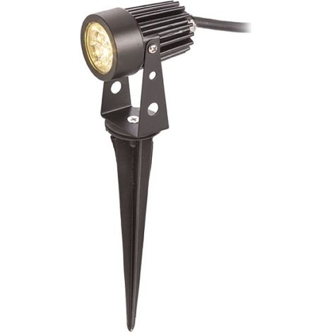 Lampada proiettore GUN con picchetto nero  230V LED 3x1W 30Â° IP65  3000K
