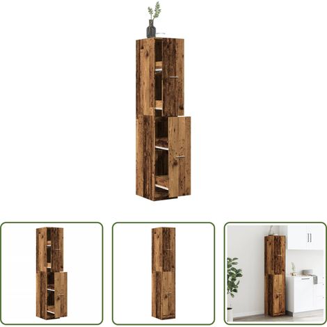 Holzschrank - Apothekerschrank Altholz-Optik 30x41x174,5 cm Holzwerkstoff (1/5)