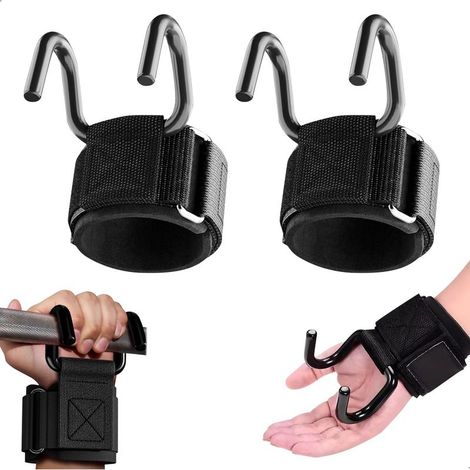 Crochet Levage, Crochets de Musculation, Tendeurs de Force pour Hommes et Femmes pour le Bodybuilding, le Fitness, L'Haltérophilie, Accessoire Musculation, Crochets D'Haltérophilie Antidérapants (1/5)