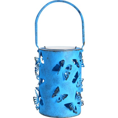 Lampe solaire papillon en fer forgé pour jardin extérieur, étanche, colorée et creuse, décorative pour aménagement paysager.-AquaForge