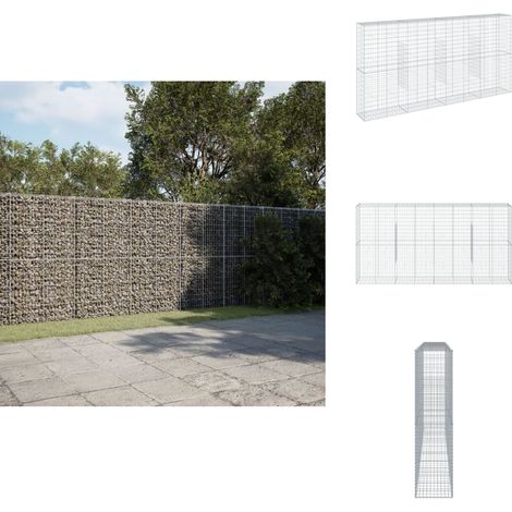 Panier gabion avec couvercle 400x50x200 cm fer galvanisé - Panier Gabion - Paniers Gabion - Mur En Gabion - Gabion (1/5)
