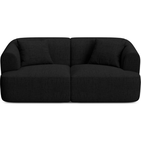 Canapé modulable 2 places en tissu structurel noir (1/5)