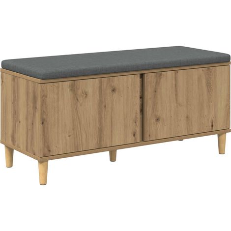 Flurbank mit Kissen mit Speicher Artisan-Eiche 100 x 38 x 46 cm vidaXL