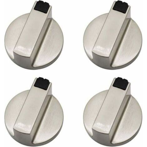 Bouton Cuisinière à Gaz - Lot de 4 Boutons de Commande en Métal 6 mm pour Four et Cuisinière (1/5)