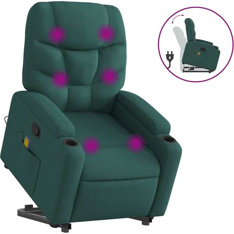 Maison Exclusive - Silla de masaje reclinable de pie de tela verd
