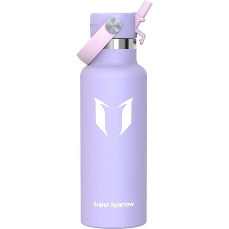 Isolierte Edelstahl-Trinkflasche mit Strohhalmdeckel, BPA-frei, 350ml-1L (1/5)