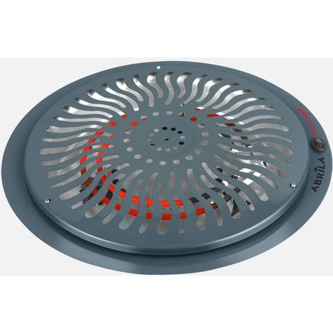 Brasero électrique Rudy gris 900 W avec grille de protection et câble de 3 m (1/2)