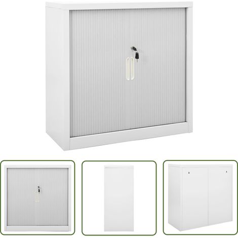 The Living Store Armoire à portes coulissantes Gris 90x40x90 cm Acier - Armoire À Portes Coulissantes - Meuble Rangement - Armoire Métal - Armoire Grise - Armoire Étroite (1/5)