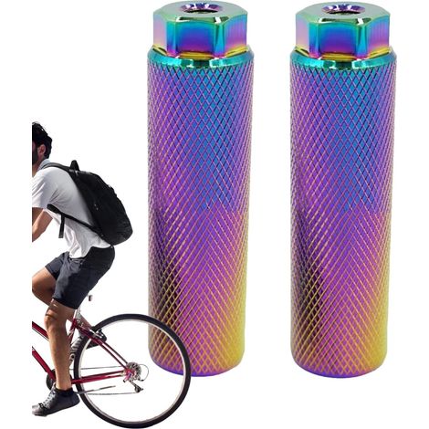 Repose-pieds de vélo, pièces d'espacement de fourche arrière, chevilles colorées en alliage d'aluminium – pour hommes, femmes, jeunes, enfants, passagers sur fourche arrière, vélo de route, route (1/5)