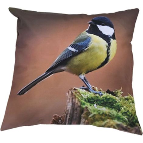 Esschert Design Outdoorkissen S mit Kohlmeisenmotiv 40 x 40 cm aus Polyester