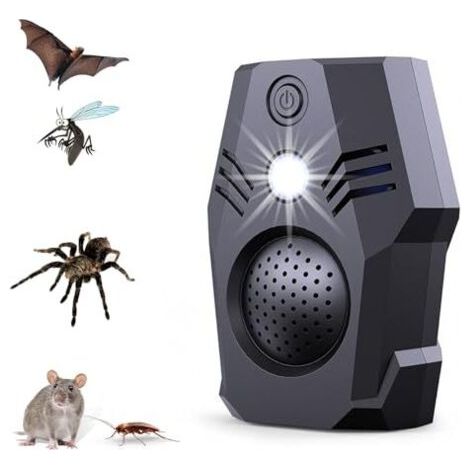 Pair Répulsif à ultrasons anti-parasites, anti-souris, anti-araignées, anti-chauves-souris, 4 modes pour maison, appartement, restaurant (1/5)