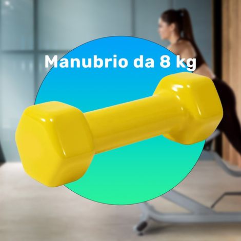 Trade Shop - Manubrio Singolo 8 Kg In Vinile Allenamento Esercizi Casa Palestra Workout Fit - (1/2)