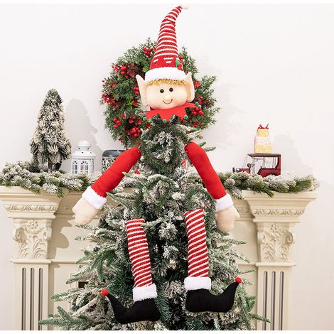Snowman Tree Topper - Plush Stuffed Decoration with Removable Head Arms Legs - Christmas Tree Topper for Indoor Holiday Decor - 1 Piece (1/5)