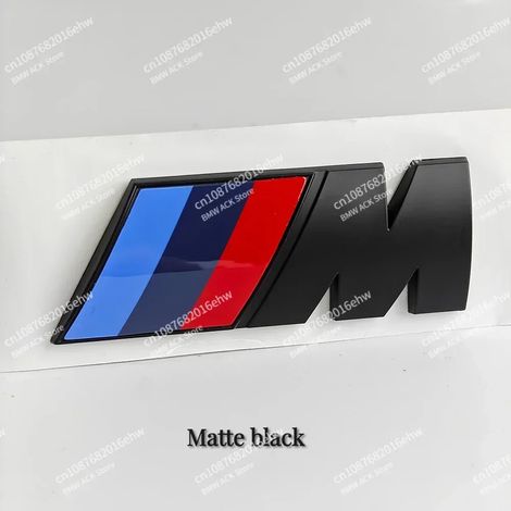 (Noir mat, 9 x 3 cm, 1 pièce) - Logo M 3D en ABS, autocollant décoratif pour carrosserie latérale, coffre arrière, accessoire de personnalisation compatible avec tous les modèles BMW M Power X1, X3, X (1/5)