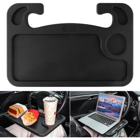 Tavolino multifunzione per volante, supporto portatile per laptop, supporto per volante, cibo e bevande in auto, organizer per auto con tavolino, tavolino e vassoio per auto (1/5)
