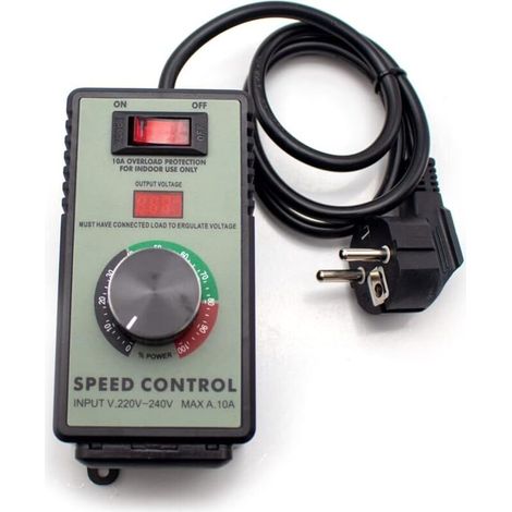 Pack of 1 Speed Controller, Electronic Digital Display Controller, Suitable for Hand Drill/Polisher/Fan, Stepless Speed Control Switch (1/5)