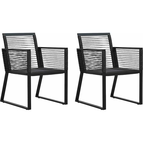 vidaXL Sillas de jardín 2 unidades ratán de PVC negro (1/5)
