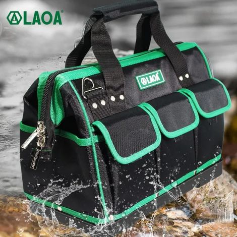 LAOA – sac à outils, Bote à outils en textile Oxford 1680D, bote à outils pour électricien, étanche, résistant à l'usure, poche de travail de rangement de grande capacité (1/4)