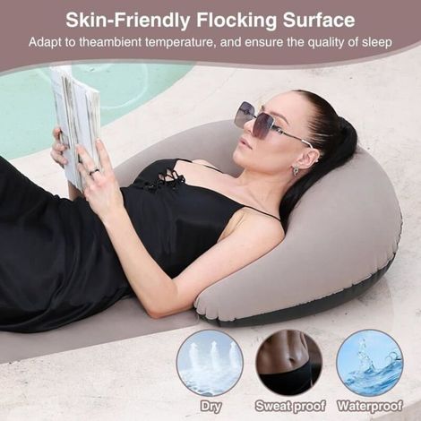 Tappetino da spiaggia portatile con cuscino integrato, 160,8 x 70,2 cm (kaki) (1/4)