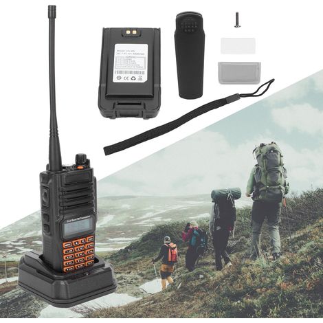 Das Baofeng UV-XS 10W Hochleistungs-UV-Dualband-Funkgerät (UHF, VHF) eignet sich für Reisen mit Wohnmobilen, die Kommunikation auf See usw. Es ist wasserdicht nach IP67, hat orangefarbene Tasten und e (1/5)