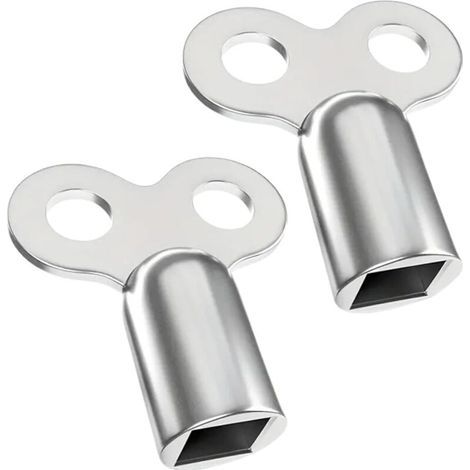 Clé de soupape d'échappement, argentée, 2,62,40,9 cm, 2 clés de purge de radiateur robustes et stables, compatibles avec la plupart des radiateurs. (1/5)